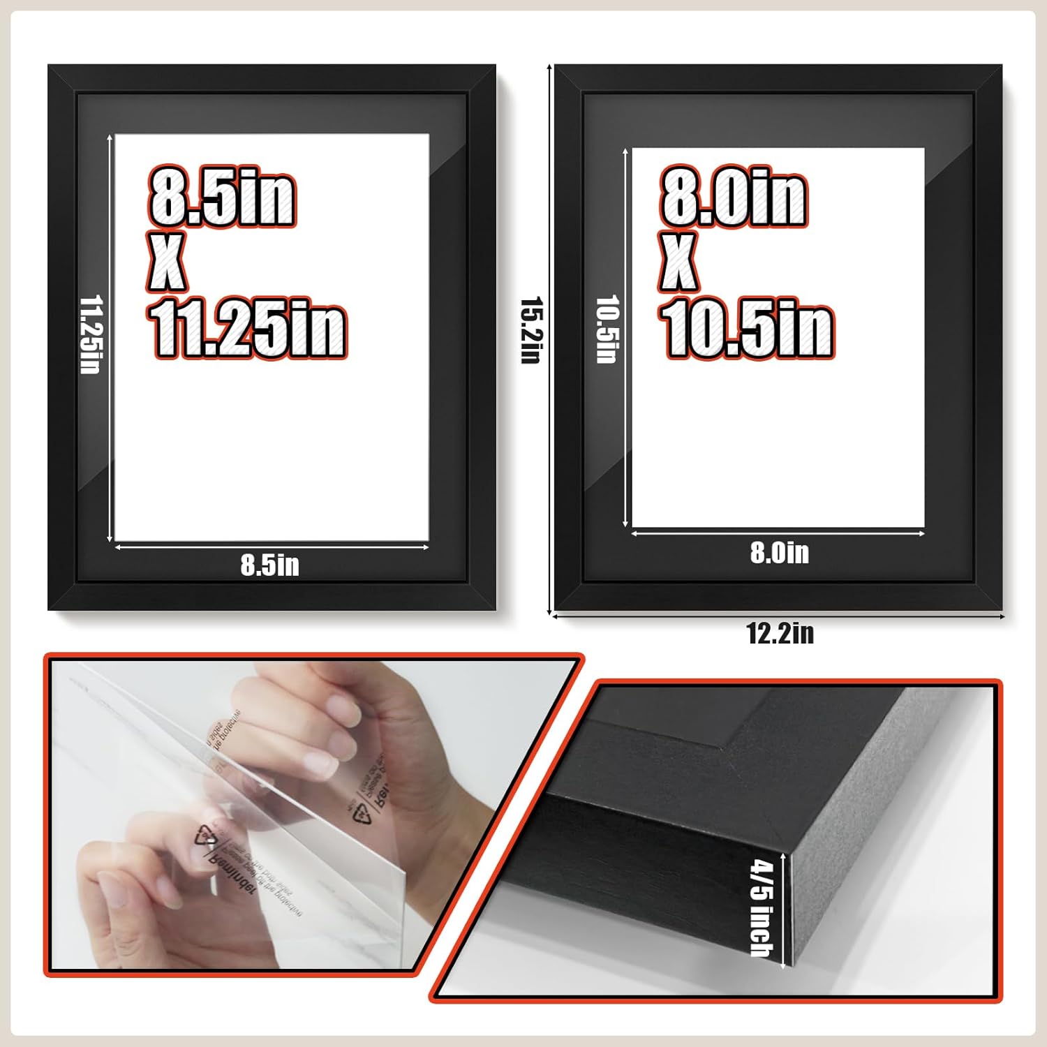 tutata Sports Magazine Frame, Fits Measuring 8.0 x 10.5 or 8.5 x 11.25 Inches Magazine Display, Deep Frame Moulding, (Black, Black Mat)