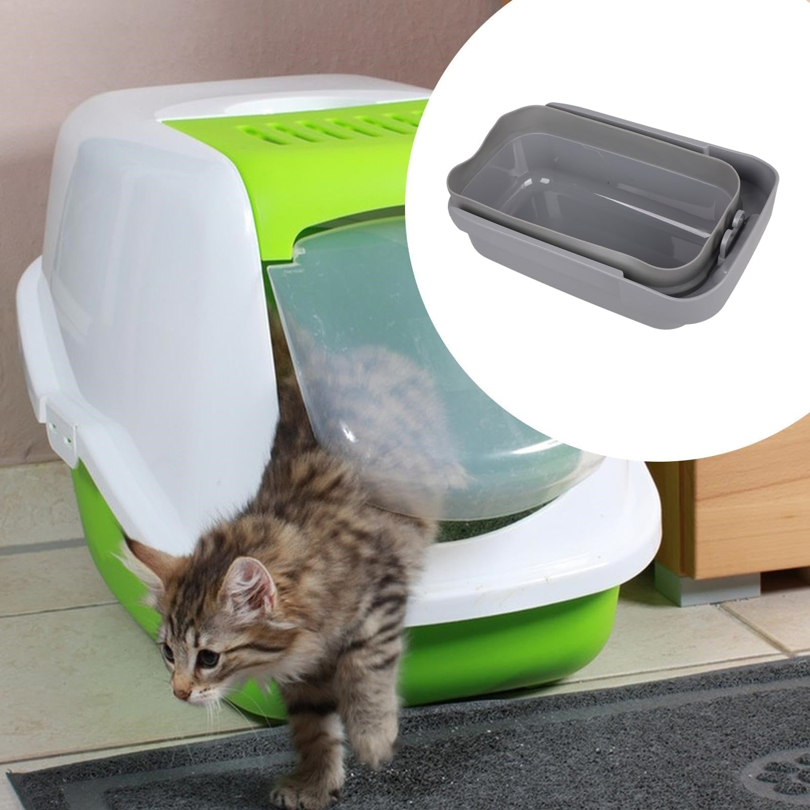 Pieza de repuesto automática para caja de arena para gatos con barrera, rastrillos opcionales para accesorios eficientes de caja de arena