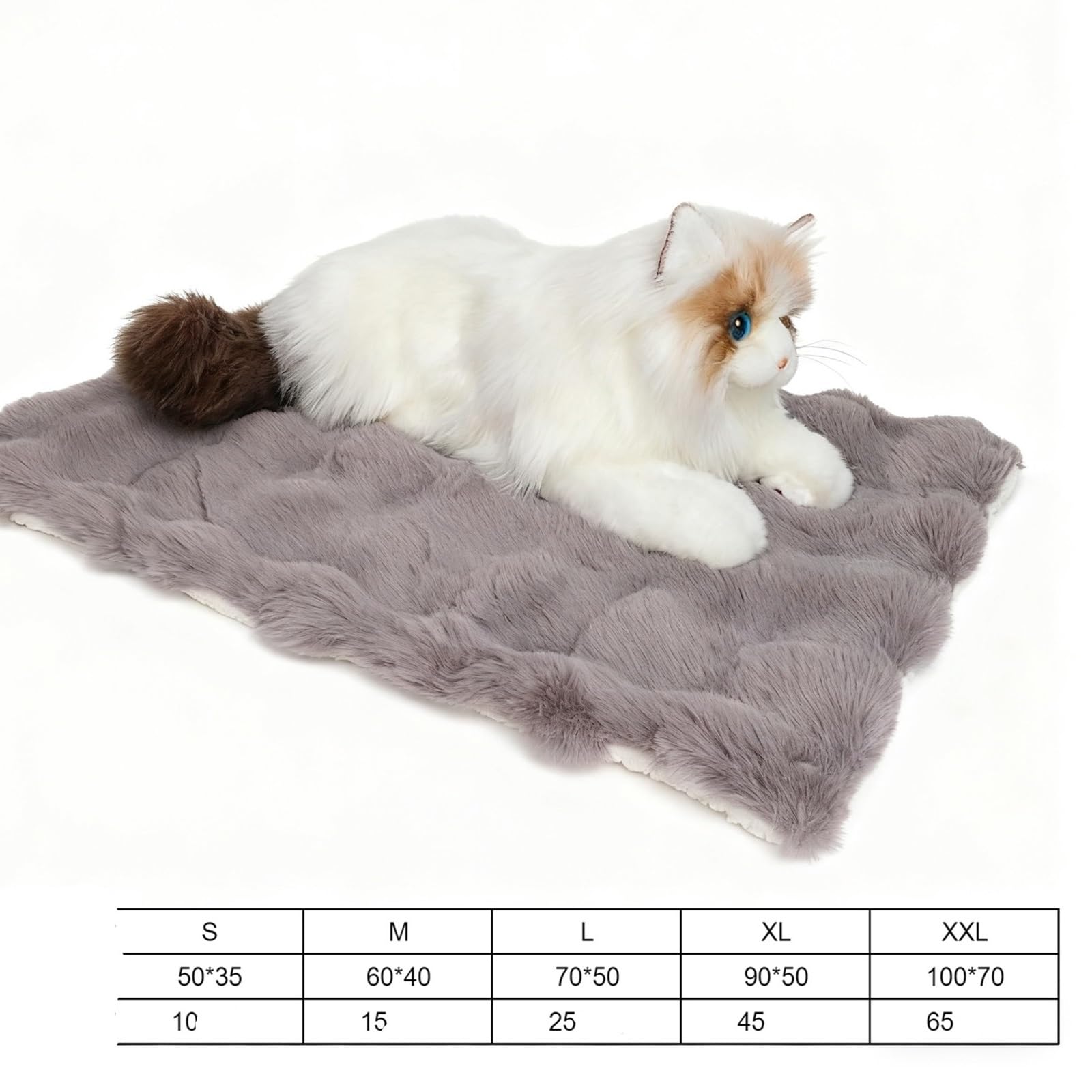 Alfombrilla cálida para arena para gatos y manta para dormir, cama suave para gatos y perros (2XL, caqui)