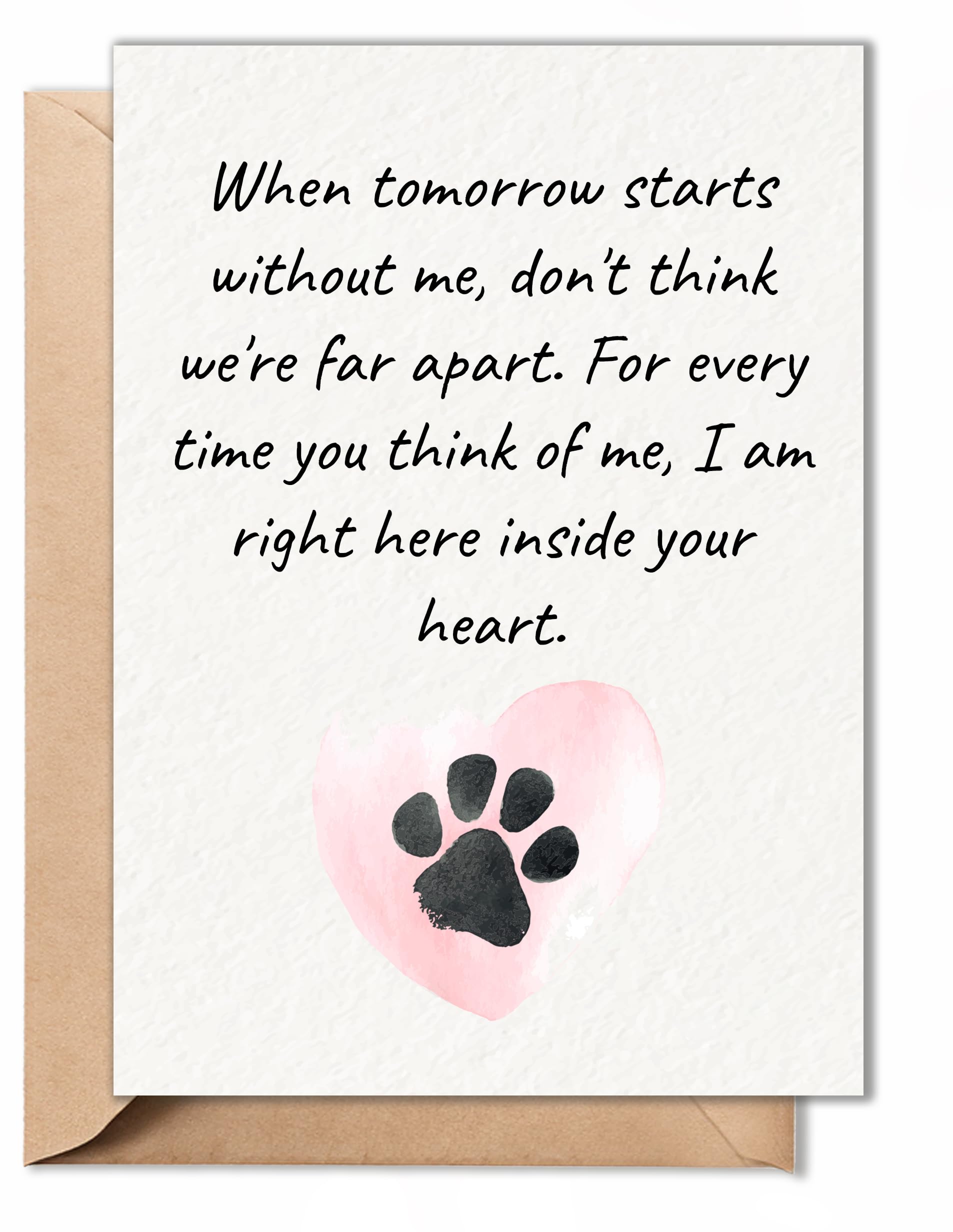 TRIDECOR Pet Sympathy Card – Loss of Dog or Cat Bereavement Card, Thoughtful Pet Loss Gift, 5x7 Folded Card with Kraft Envelope, Blank Inside