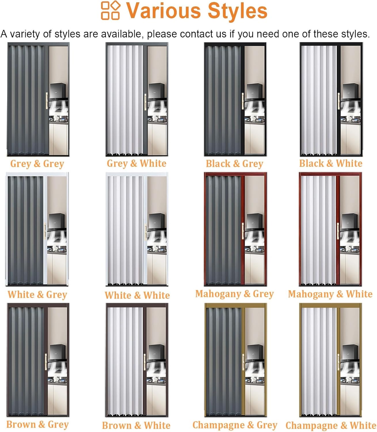 82" Accordion Sliding Door with Lock & Key - Low Track Foldable Barn Door for Pantry, Hallway, and Room Divider (55x82in, 139.7x208cm) - Space-Saving Concertina Design