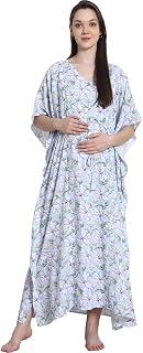 Secret Wish Printed Rayon Maternity Kaftan./Free Size/Printed/Drawstring/Nightdress/Nightwear/Full Length Price In India