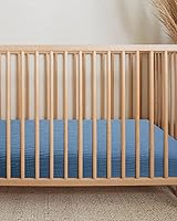 Vista 4 de Sábanas de cuna para niños y niñas, sábanas ajustables para cama de bebé y niño pequeño de 28" x 52", ropa de cama de muselina de algodón neutra