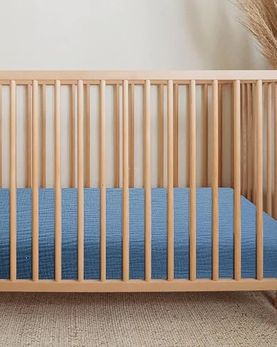 Miniatura 4 de Sábanas de cuna para niños y niñas, sábanas ajustables para cama de bebé y niño pequeño de 28" x 52", ropa de cama de muselina de algodón neutra