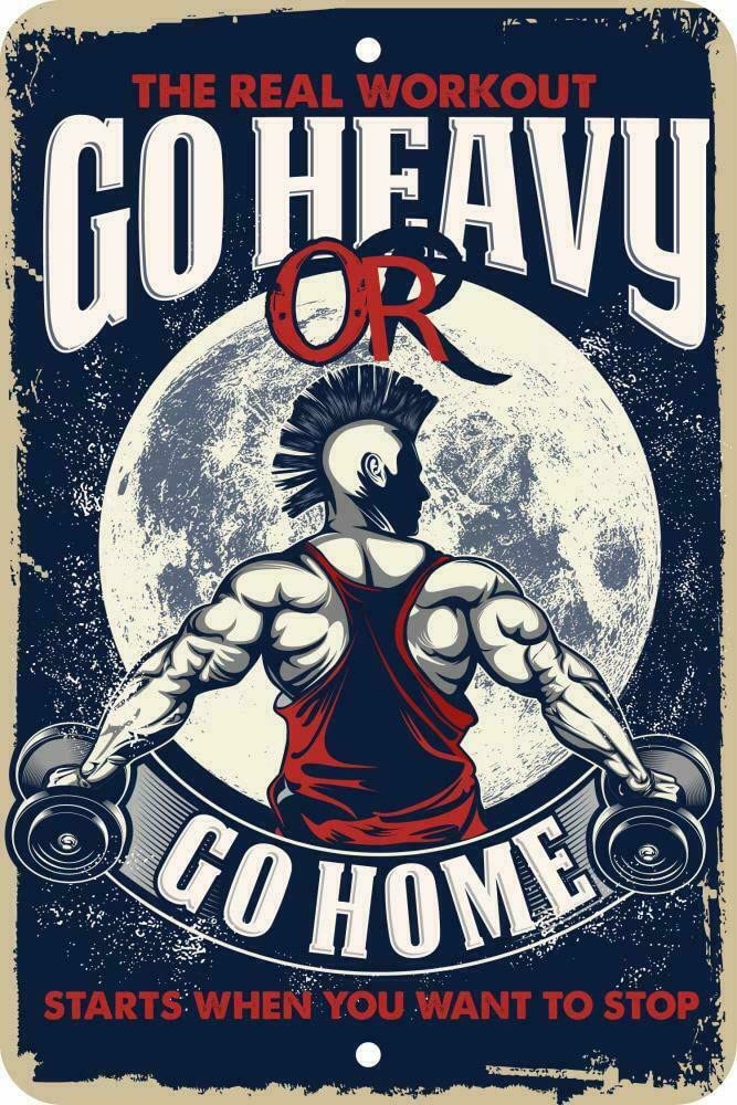 Gym Aluminum Tin Sign Men Cave Bar Tin Sign, Wall Decor, Metal Sign, Home Bar, Garage Tin Sign 5.5x8inch