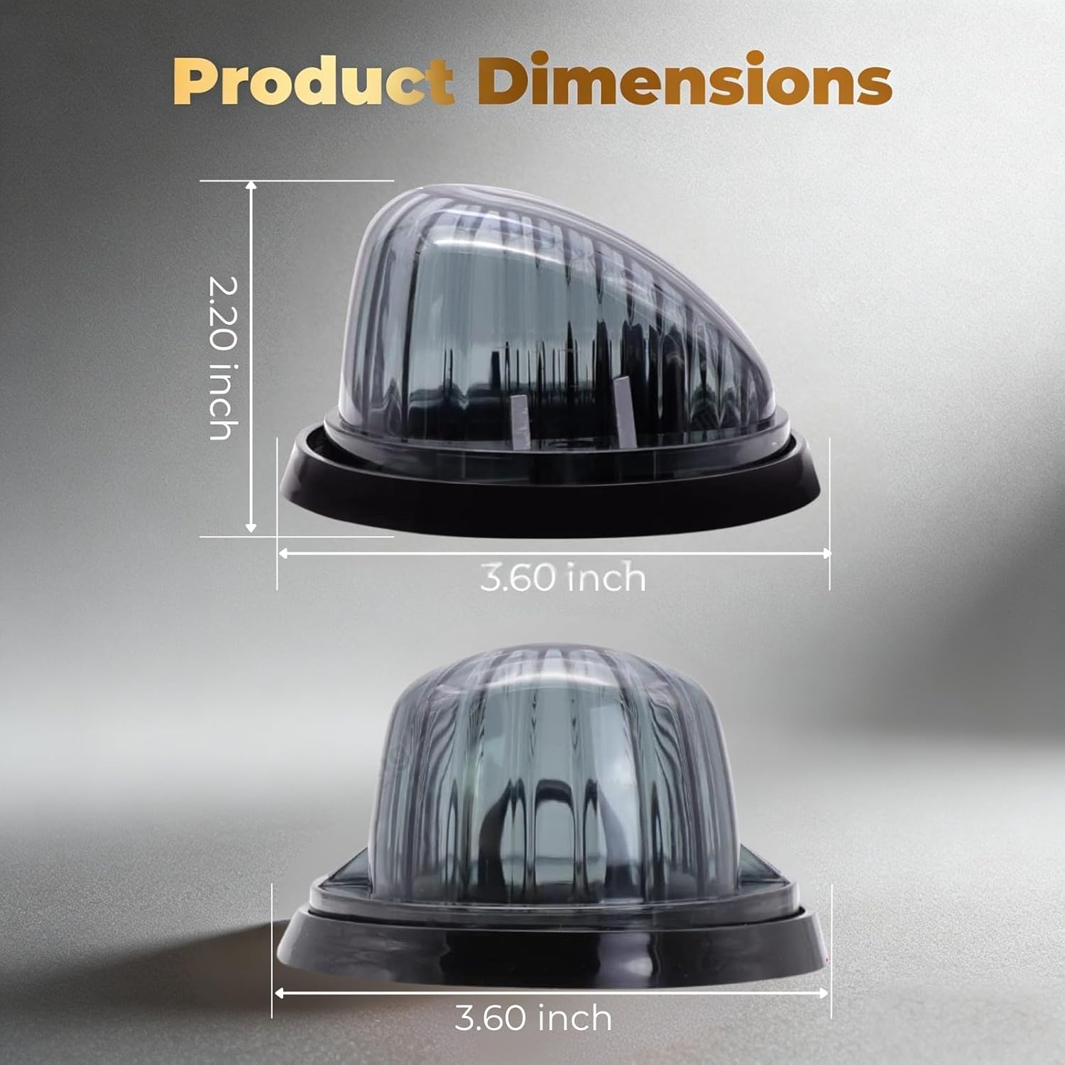 KOMAS 5X Cab Marker Roof Light Black Smoke Lens Amber T10 LED Bulbs w/Base 1313A Compatible with Chevy Dually Suburban Blazer C1500 C2500 C3500 K1500 K2500 K3500 1969-1987 Pickup Trucks
