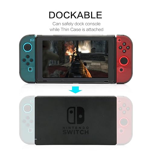 Miniatura 2 de Dockable Protective Case Kit for Nintendo Switch, Crystal Clear Protector for Nintendo Switch with a Tempered Glass Screen Protector and 6 Joy Stick
