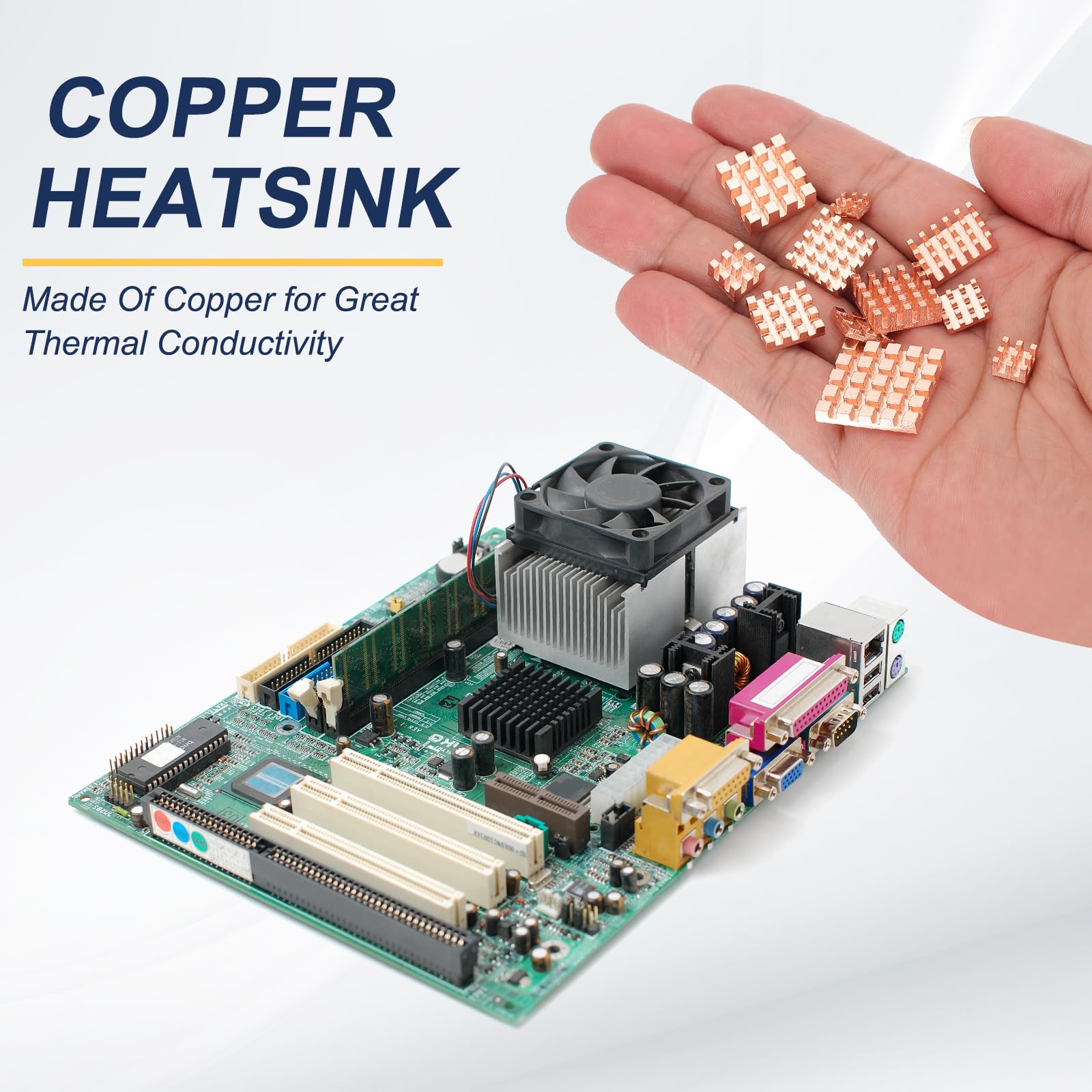 PATIKIL Miedziany radiator termiczny 20x20x5mm, 2 szt. Chłodnica do urządzenia przenośnego Chip CPU Tranzystor mocy FET IC Wzmacniacz mocy