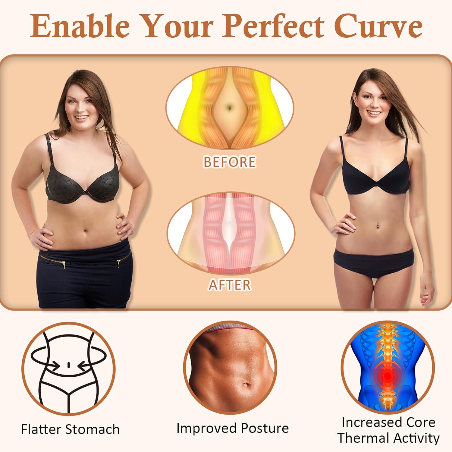 Waist Trainer for Women Latex Corset Shapewear Faja Body Shaper Hourglass Bodysuit, Tummy Control Sport Workout Waist Cincher Zipper and Hooks, Black, Small - Image 5