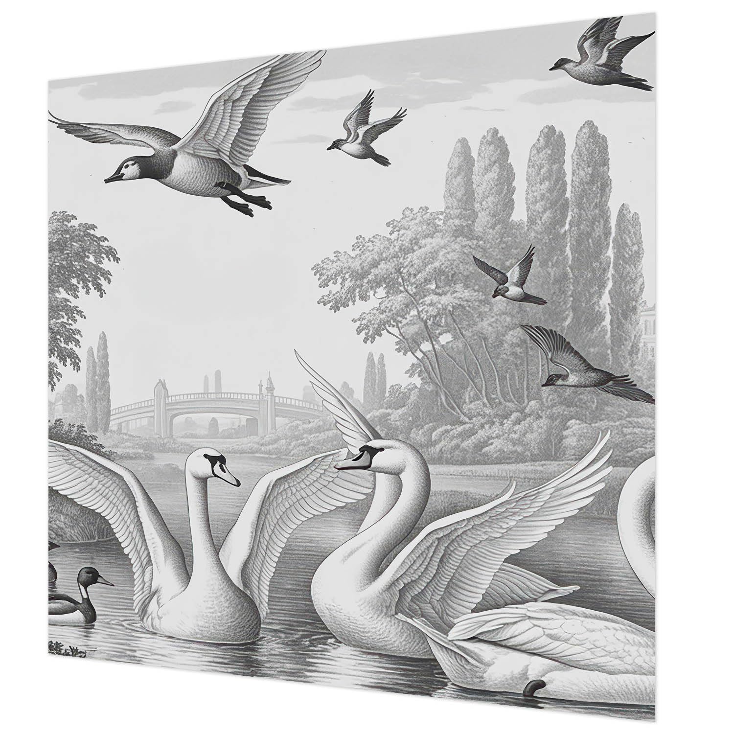 Décoration murale intissée facile à nettoyer avec grand paysage classique