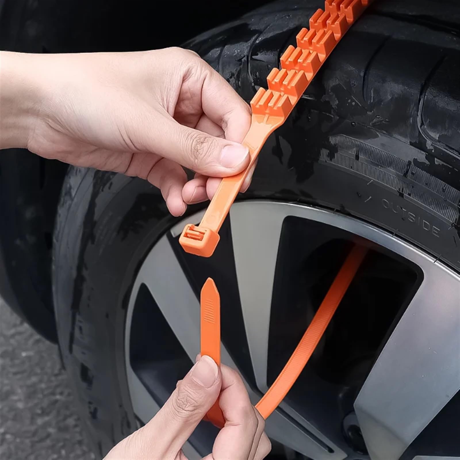 Nowa opona samochodowa łańcuchy antypoślizgowe paski trapezowe nylonowy łańcuch śniegowy opony zimowe koła antypoślizgowe opaski kablowe akcesoria do opon(10pcs)