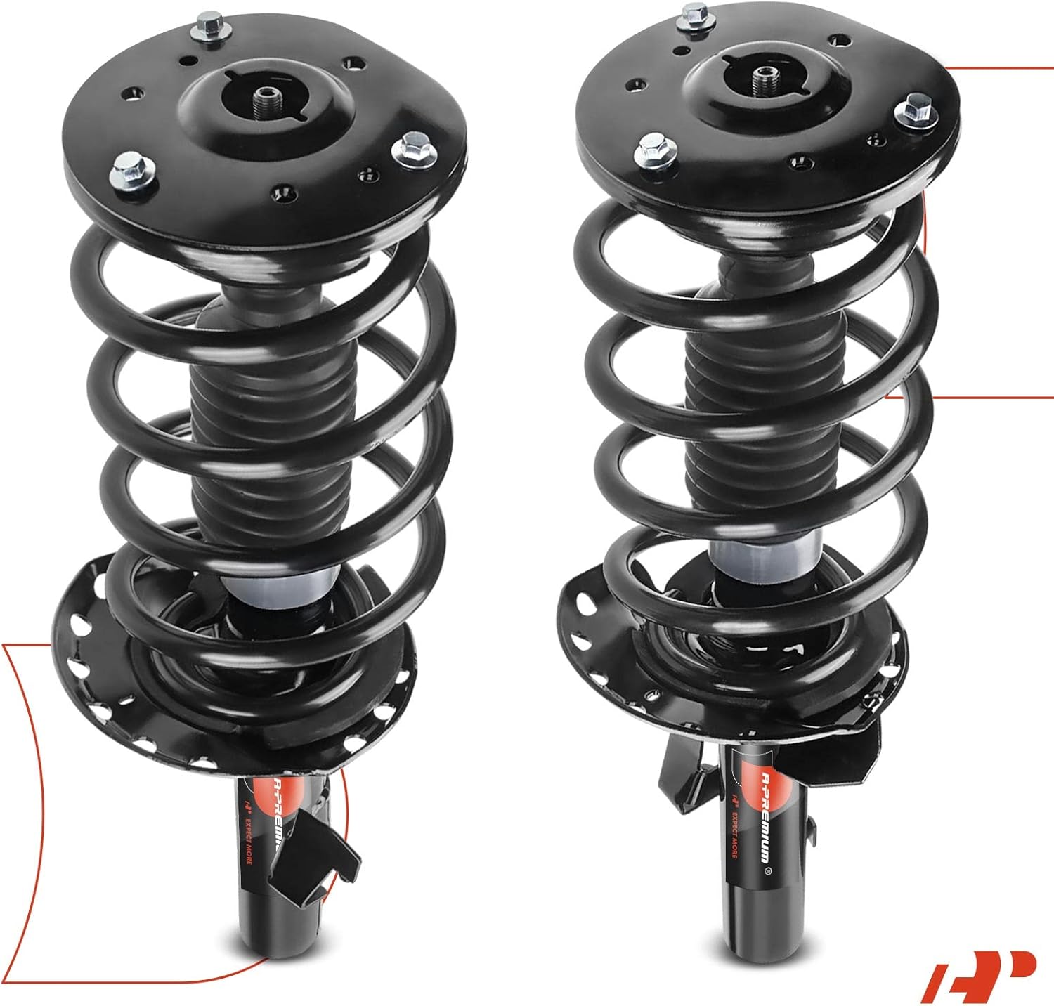 A-Premium Front Pair (2) Complete Strut & Coil Spring Assembly Compatible with Volvo XC60 2010 2011 2012 2013 2014, Driver and Passenger Side