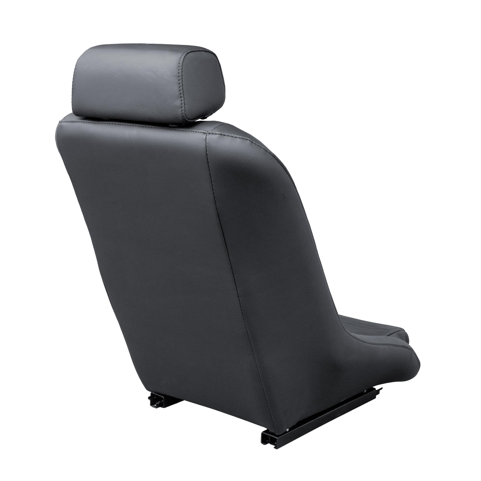 Simoni Racing SRSV Sedile per Auto Vintage, Sedile Sportivo Classic, in Eco-Pelle, Nero, Schienale e Poggiatesta Fisso