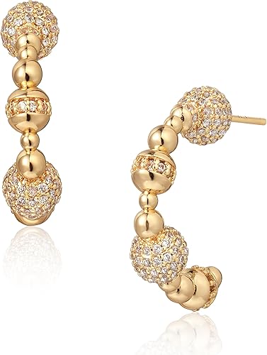 FETTERO Split Hoop Earrings 14K Gold Plated Chunky Hoop Earrings for Women Dainty Hypoallergenic Half Hoop Earring Jewelry Triple Hoop Earrings