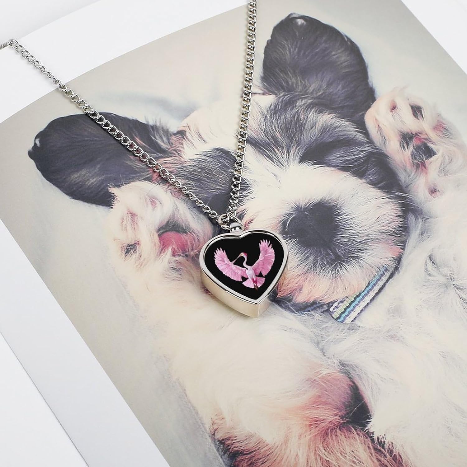 Roseate Spoonbill Pet Urn Necklace Ashes Cremation Pendant | Personalized Jewelry,Gifts for Dog Lovers