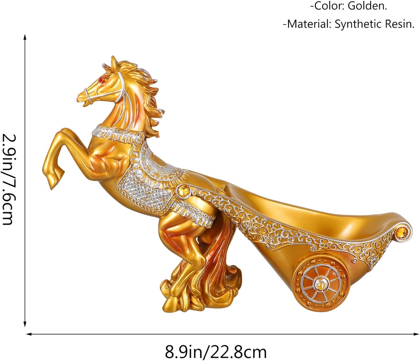 BESPORTBLE Horse-Drawn Carriage Wine Rack Desktop Display Rack Elegant Gold Finish Wine Cabinet Decor for Kitchen Bar Restaurant Countertop