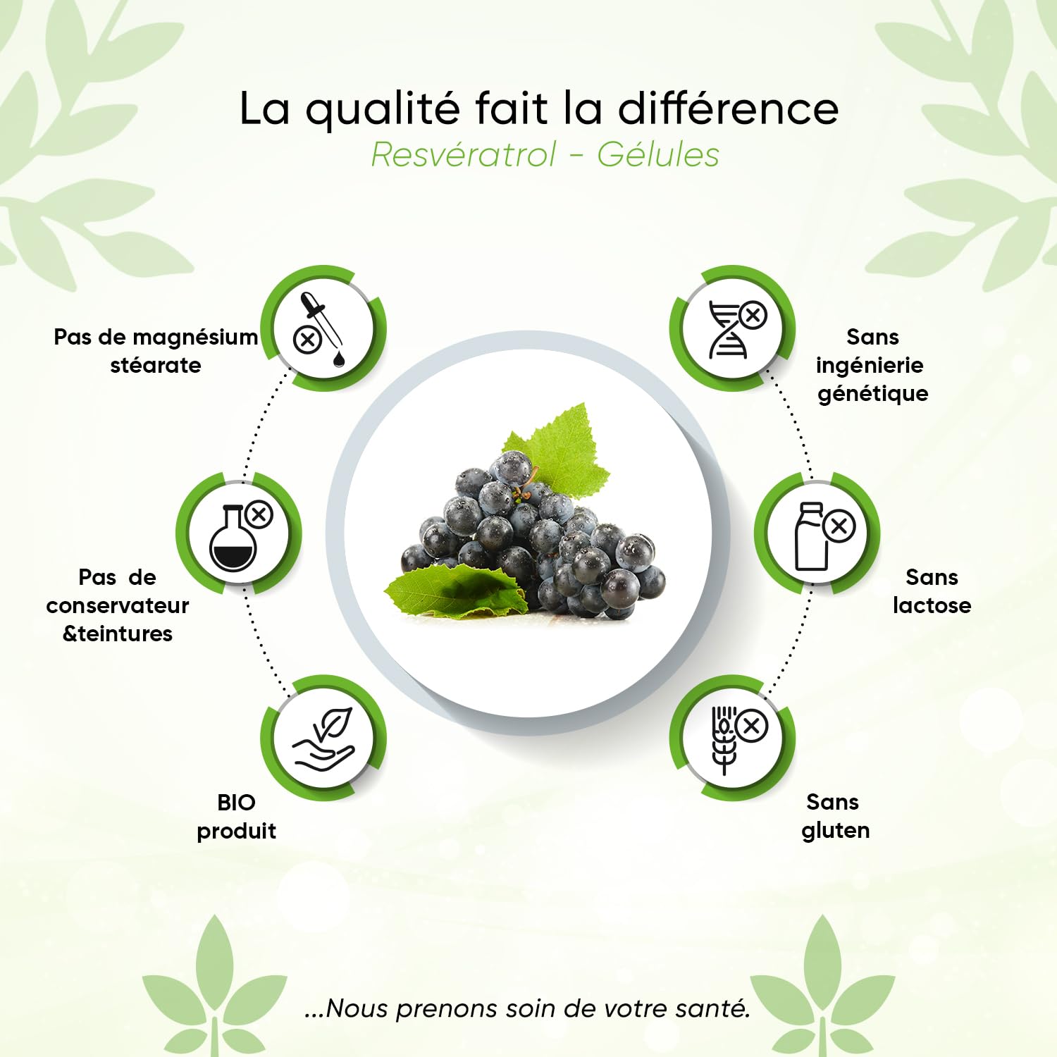 Resveratrol 120 gélules 500 mg, 4 mois d'approvisionnement, pilulier inclus, testé en laboratoire, végétalien, 98% de trans-resvératrol d'extrait de racine de renouée japonaise