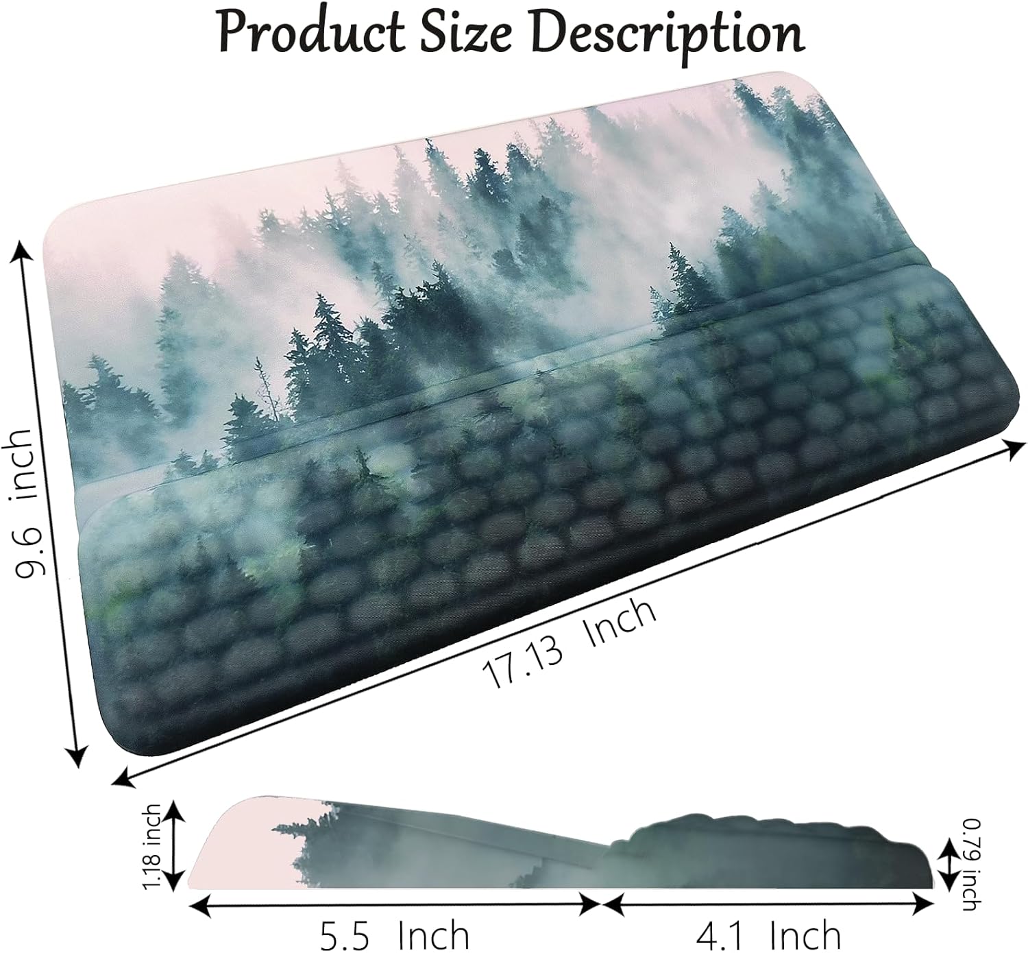 Keyboard Stand with Wrist Rest Keyboard Pad with Wrist Support Keyboard Wrist Rest for Computer Keyboard Stand for Desktop Ergonomic Keyboard Tilt Riser for Desk Office Home Gaming Room Green Forest