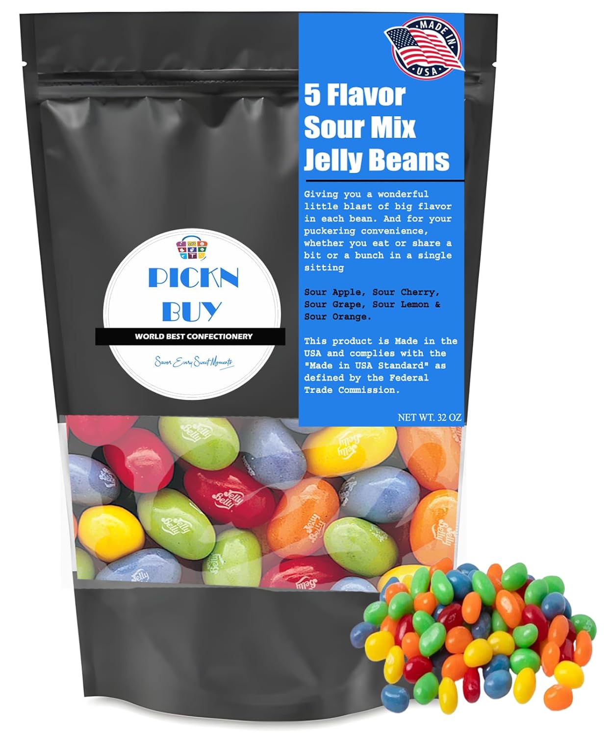 Bubble Gumball Candy 32 oz - Candy Gumball 2 Pound Resealable Bag - Assorted Fruit Flavored Candy - 1-inch Hard but chewy Candy - Made in USA