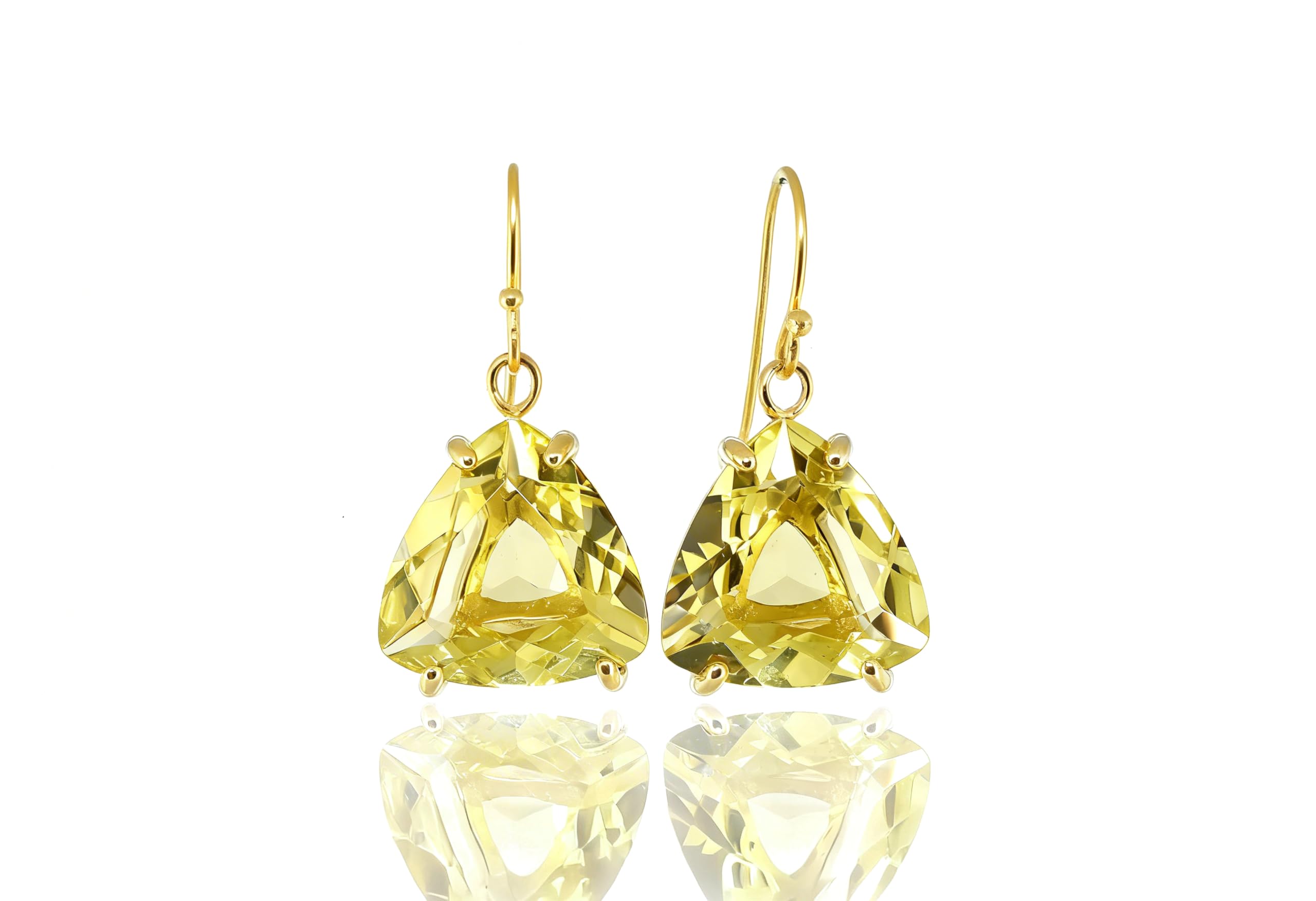 Quartz citron boucles d'oreilles pendantes accessoire mariage chic - 7