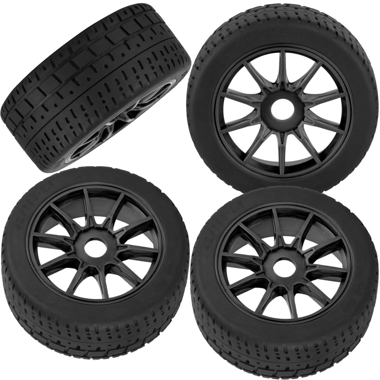 BRCatWPark RC Highway Tires Wheel for 1/8 Typhon 6s BLX,1/7 Infraction 6S BLX/Limitless,RC Drift Off Road Buggy Rally Truck Wheels and Tires,4PCS RC