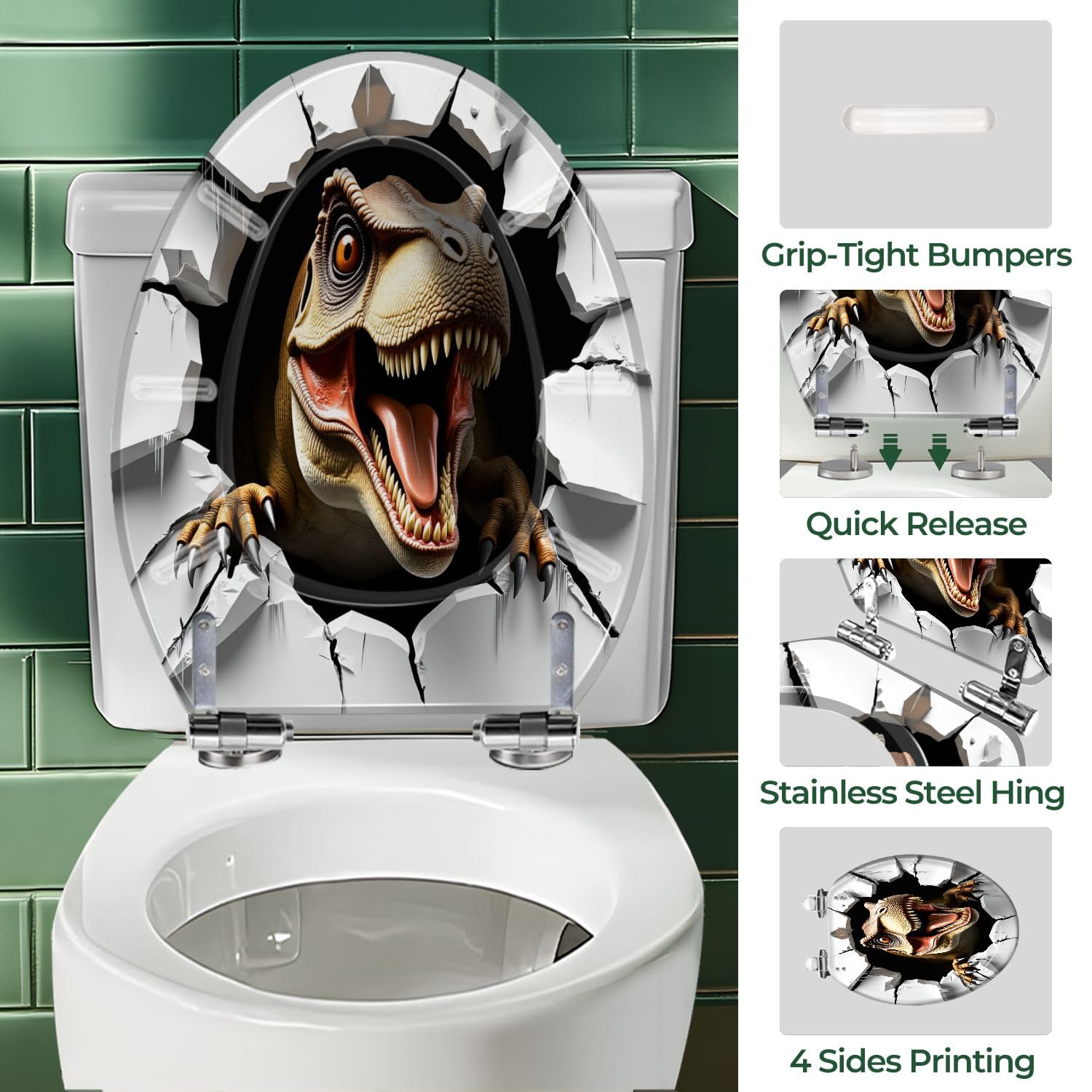 Juego de baño de dinosaurio alargado y divertido