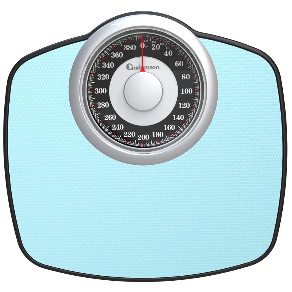 Adamson A25 Scales for Body Weight - Up to 400 LB - 5.3 Dial on 12.4 x 10.2 Platform - Anti-Skid Rubber Surface - High Precision Bathroom Scale Analog - Durable with 20-Year Assurance
