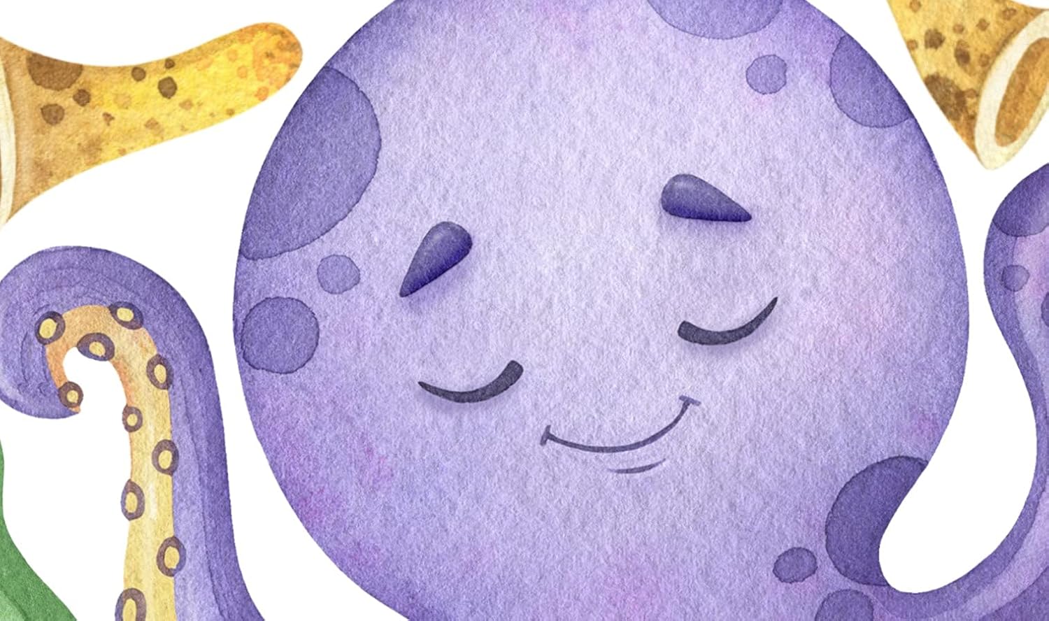 Murwall Kids Undersea Wall Decal Cute Whale with Sea Animals Wall Stickers Little Fish with Seaweed Wall Decals