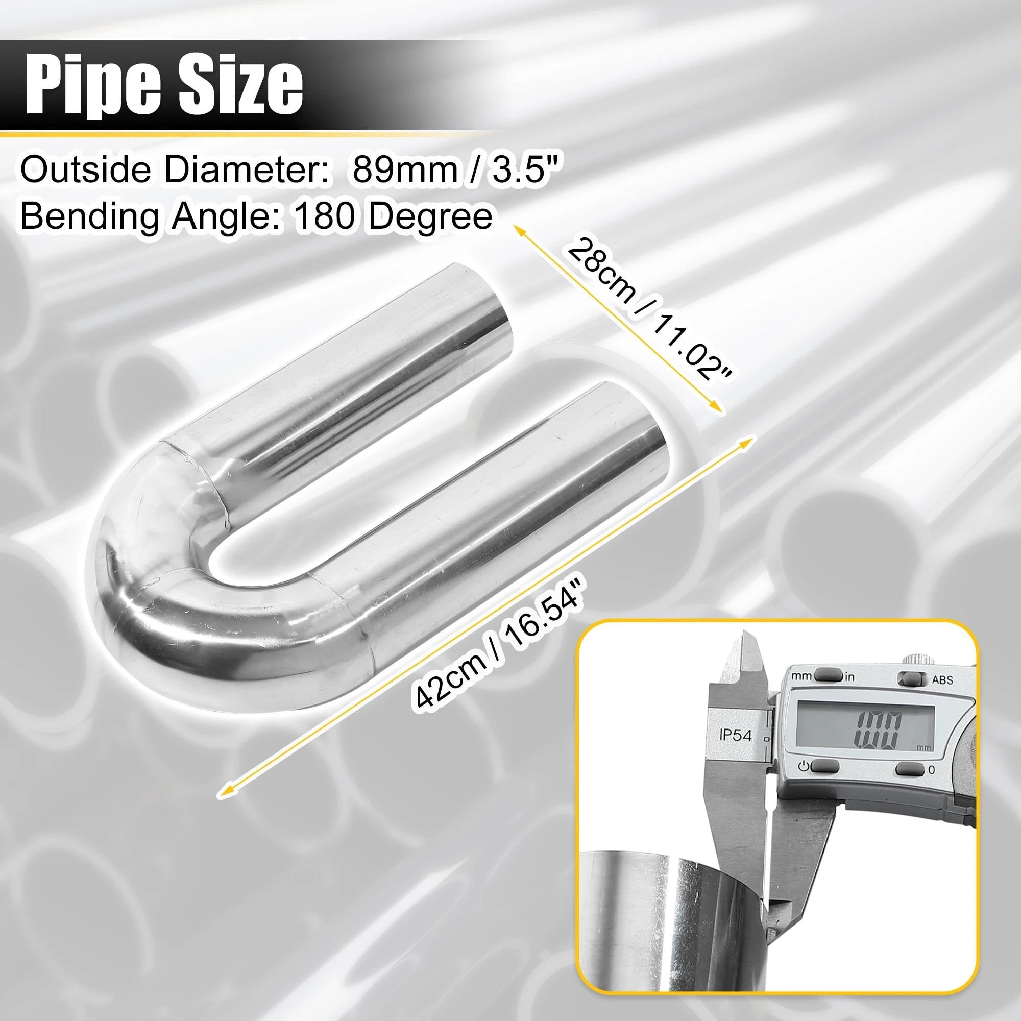 Tubo Di Scarico A 180 Gradi, Diametro Esterno 51 Mm, 57 Mm, 63 Mm, 76 Mm, 89 Mm, Curvatura A Mandrino, Universale Per Auto, Acciaio Inox T304(1pc 51mm)