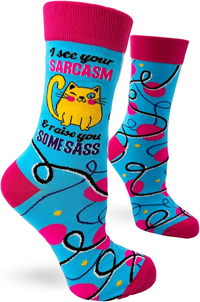 Fabdaz Calcetines Divertidos para Mujer con Frase miniatura 1
