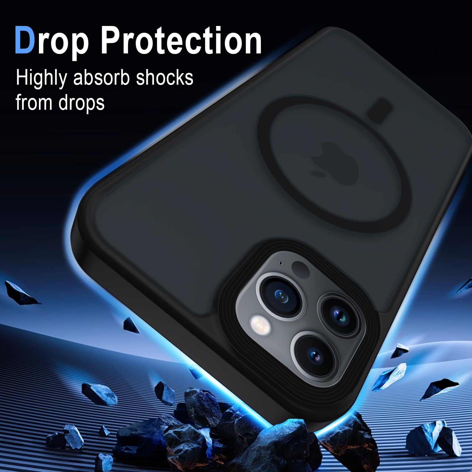 XTCASE Cover Magnetica per iPhone 11 Pro [Compatibile con MagSafe], Custodia Traslucida Opaca Posteriore Resistente ai graffi TPU Bumper Antiurto Sottile Protettiva Case, Nero
