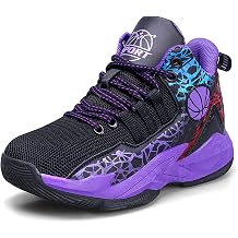 Kids Basketball Shoes High-top Sports Shoes Boys Sneakers Durable Lace-up Non-Slip Running Shoes Secure for Little Kids Big Kids
