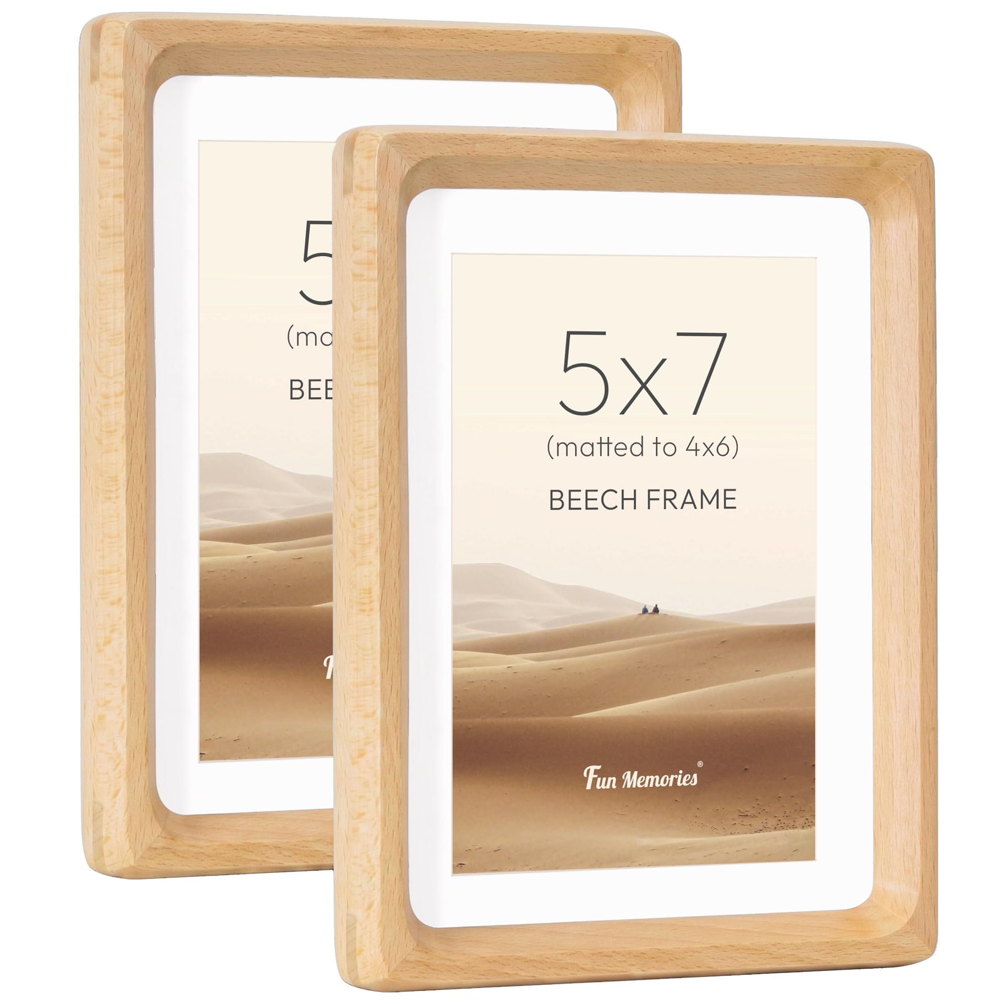 Cadres photo bois 12,7x17,8 cm avec passe-partout et verre trempé pour photos