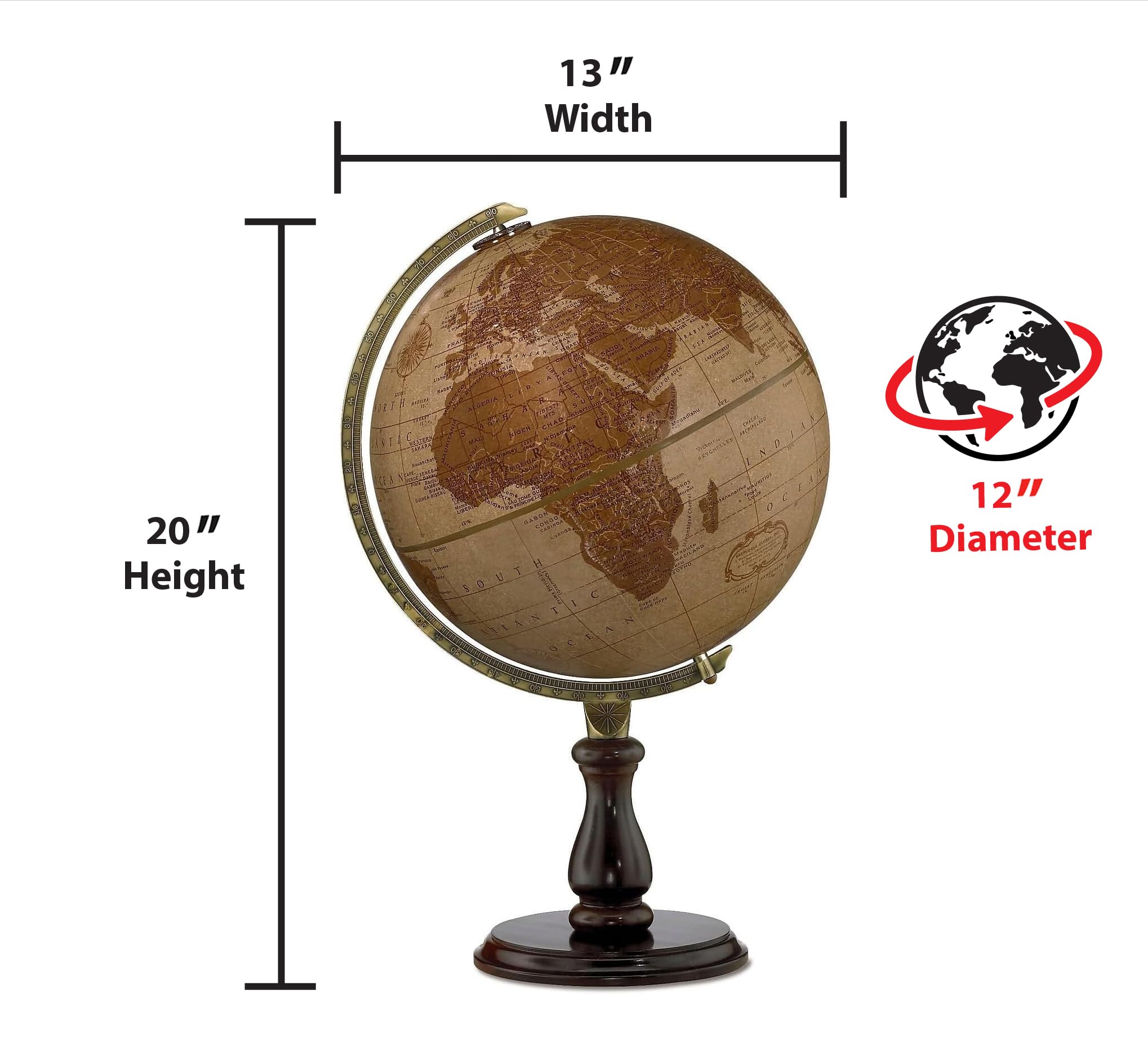 小物 aaaeeewww11 LAMB LEATHER GLOBE 2778P Amazon.com: Replogle Globes 35522 Leather Expedition Globe