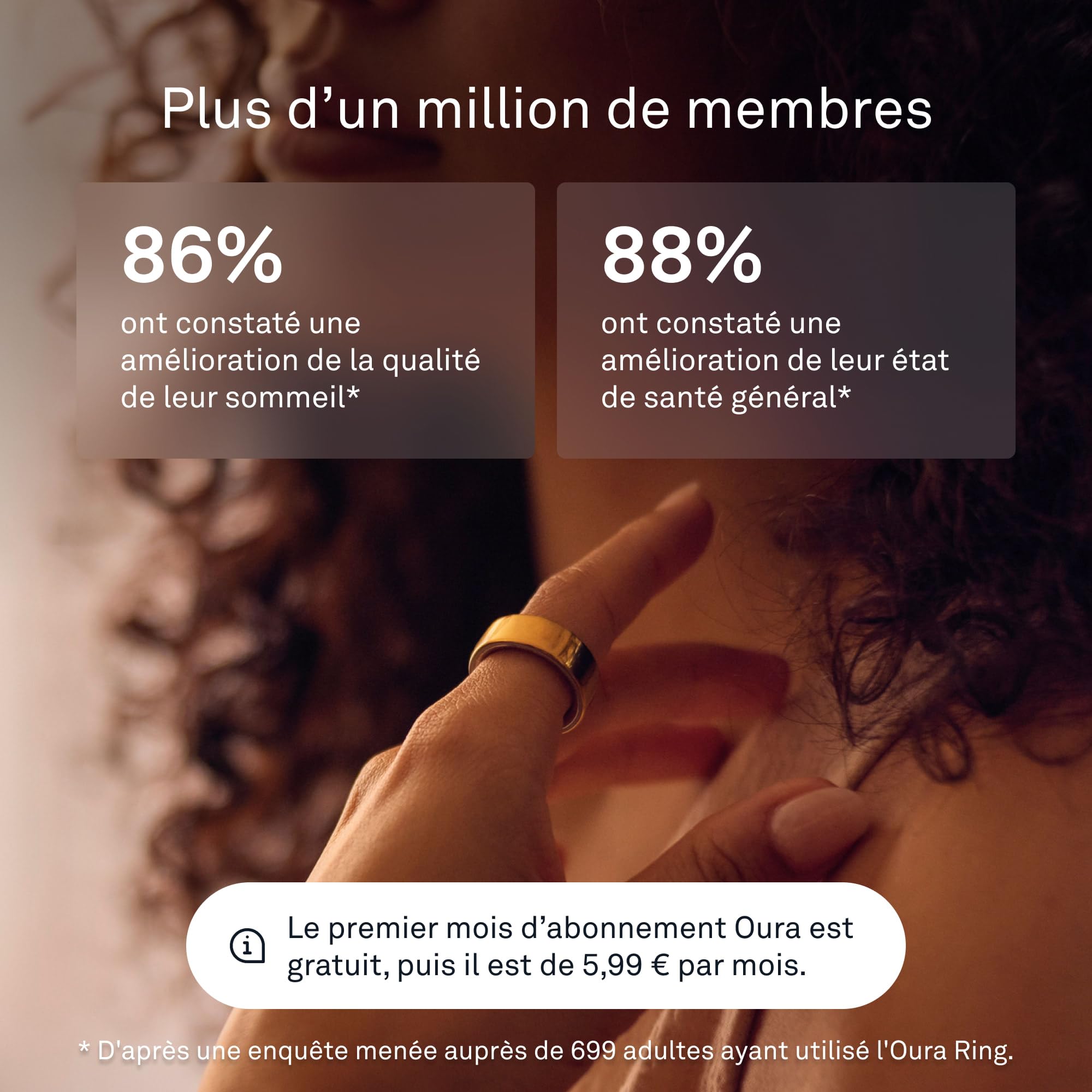 OURA Ring 4 - Gold - Taille 8 - Anneau connecté | Trouvez Votre Taille avec Le baguier Ring 4 | Suivi du Sommeil - Fréquence Cardiaque - Activité - Max. 8 Jours d'autonomie