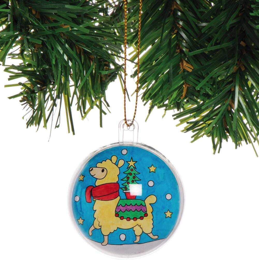 Baker Ross AX595 Festive Llama Ornament Kits - Pack of 8, Christmas Tree Ornaments for Creative Art and Craft Activities to Paint and Decorate