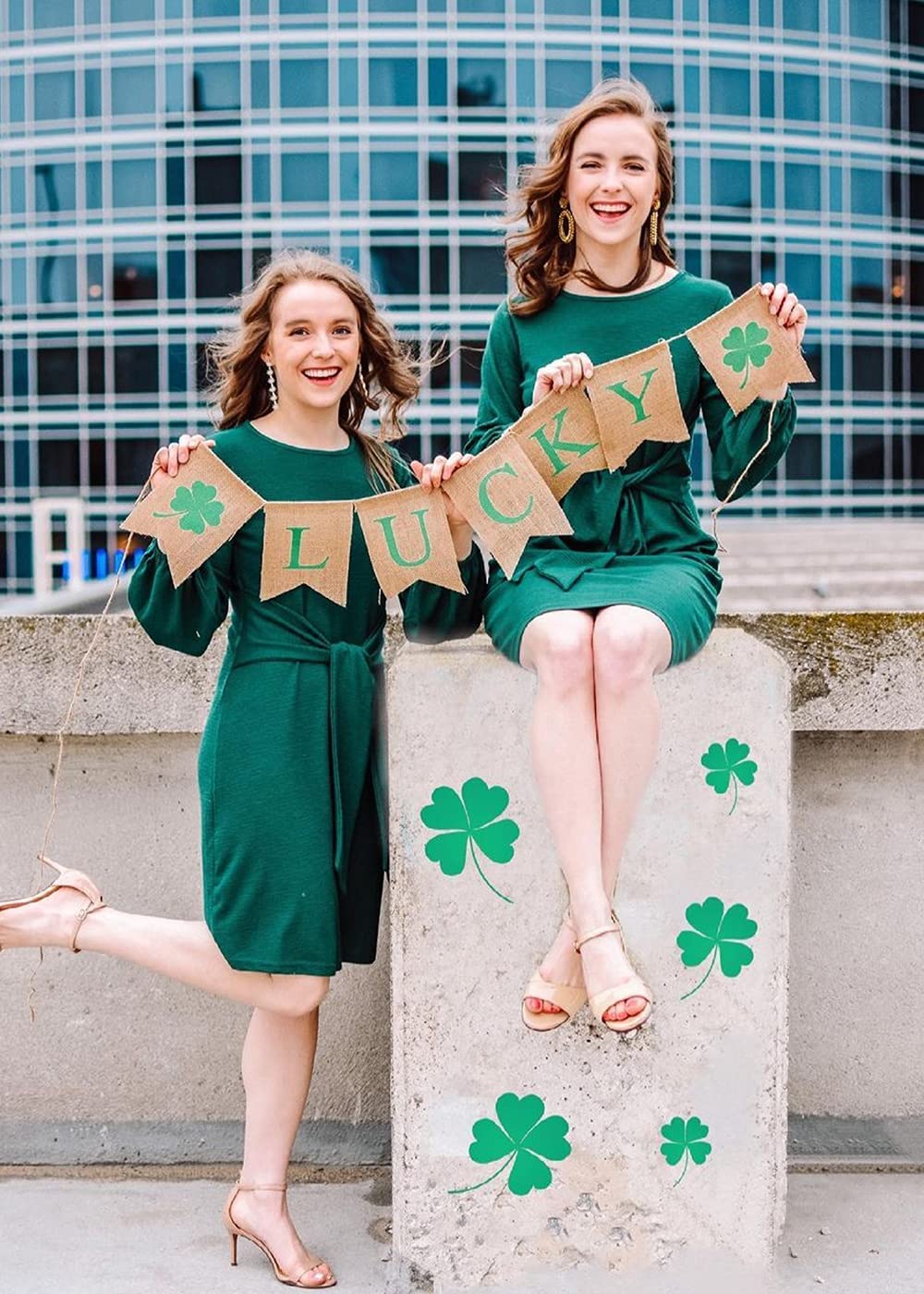 PRETTYGARDEN Women’s Elegant Long Lantern Sleeve Short Dress Crewneck Tie Waist Knit Cocktail Dress Dark Green