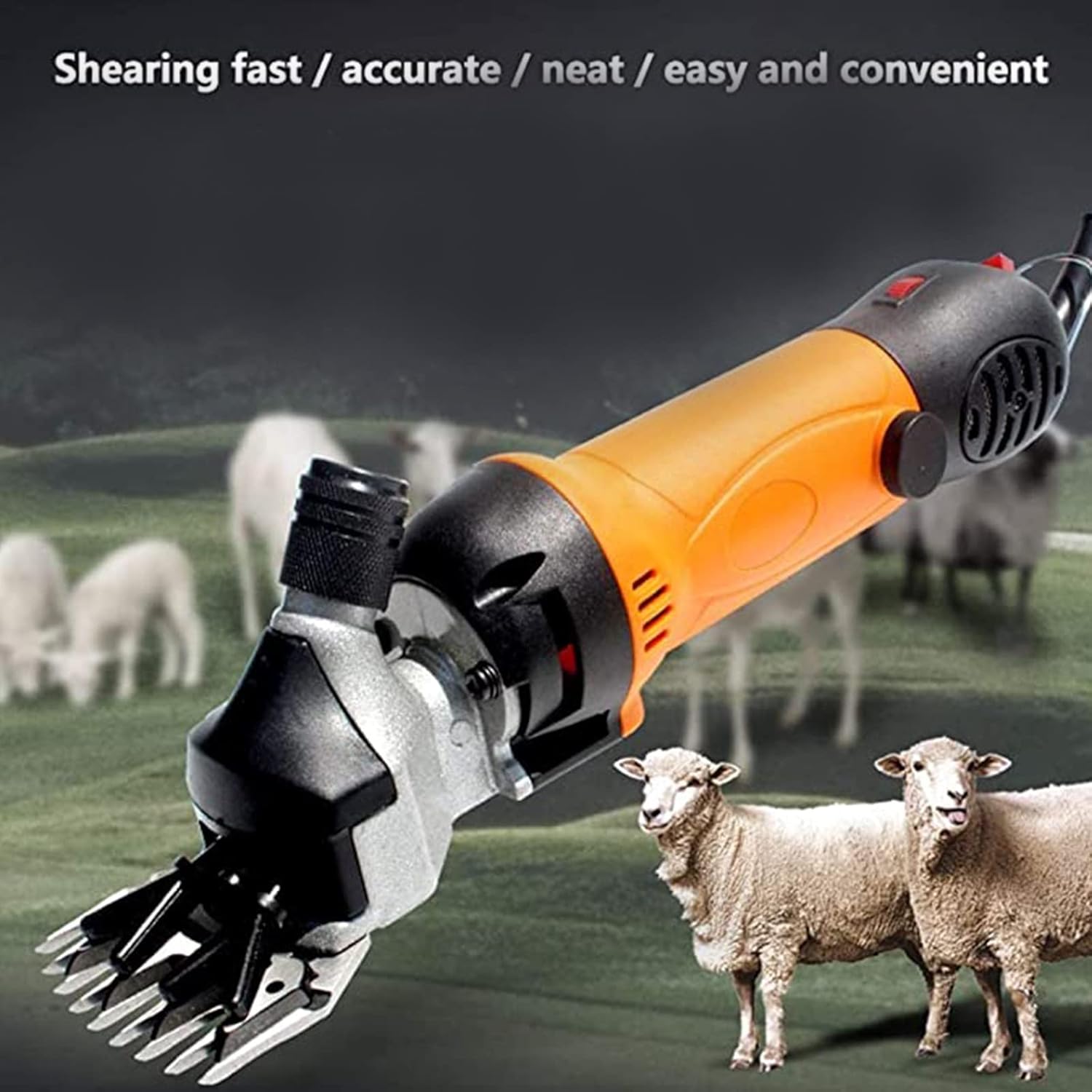 Electric Wool Shears Sheep Clipper Tool Sheep Shears Shearing Machine Speed for Horse/Cattle/Camel/Pachyderm Speed Adjustable Electric Wool Shears (Blue 110v)