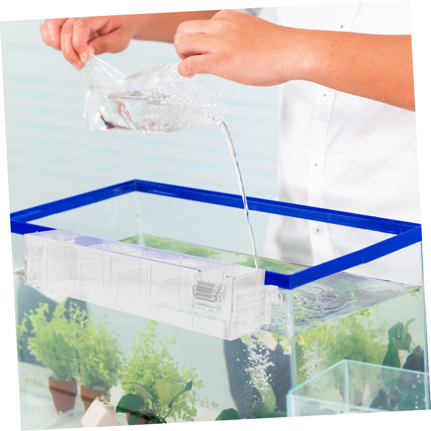 Hängefilterbox aus Acryl mit Pumpenfunktion und Ökologischem Wasserkreislauf Leiser Außenfilter für Aquarium mit Klarem Design und Einfachem Aufbau