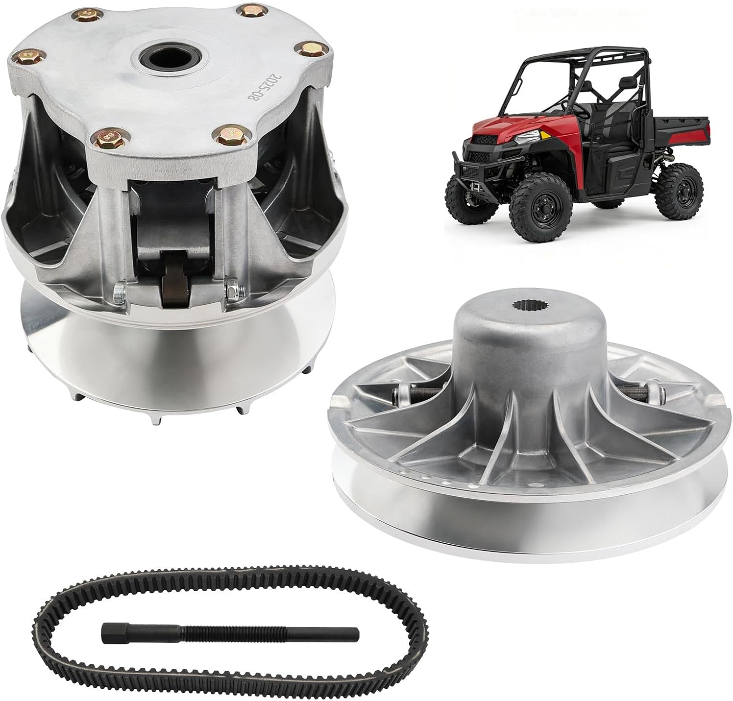 Primary & Secondary Clutch with Drive Belt, Compatible with Polaris 2017-2021 Ranger 500, 2014-2017 Ranger 570 EFI, 2014 & 2018-2019 Ranger Crew 570 EFI, Replaces# 1323255/1323119