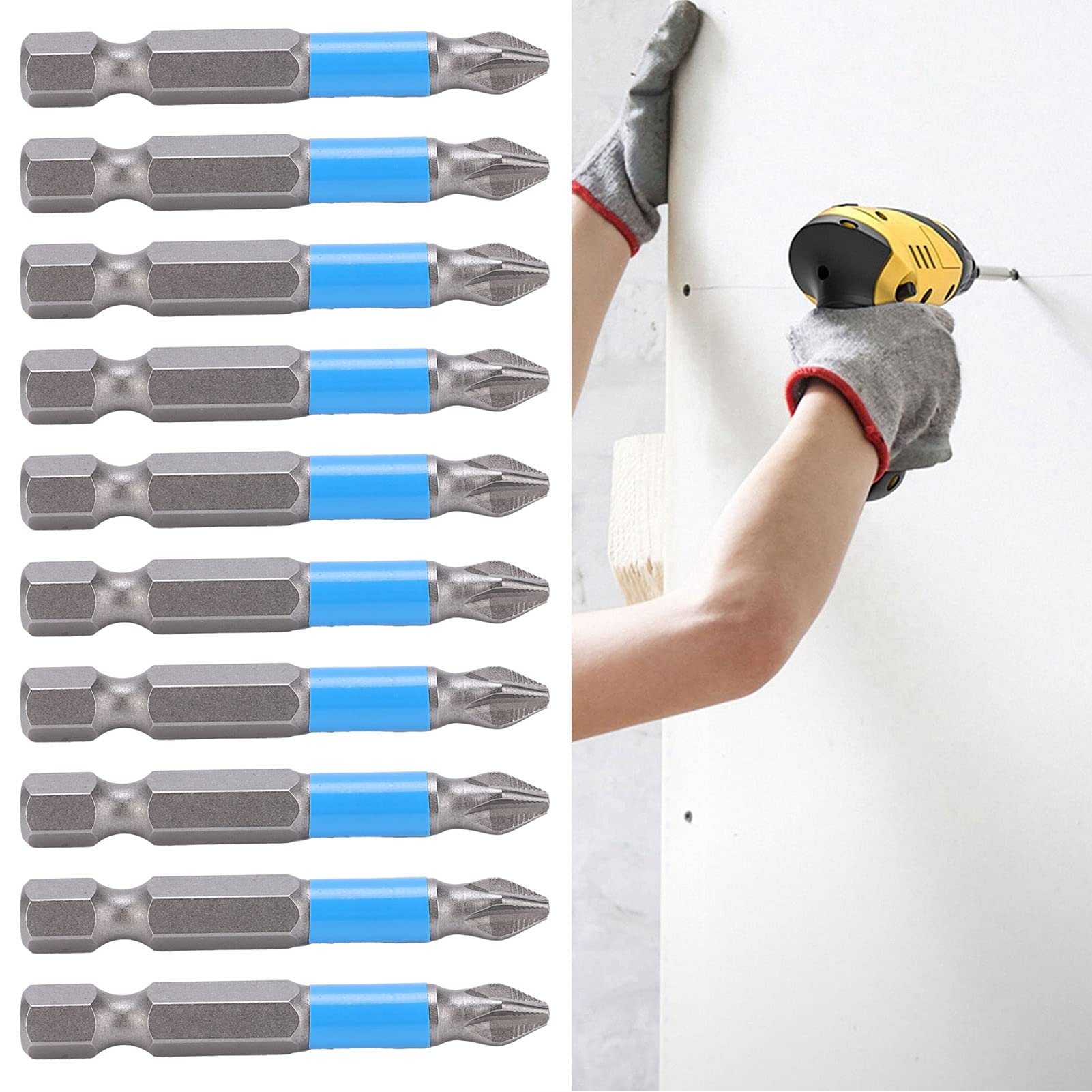 10 Stück PH2 Schraubendreher-Bits – Magnetisch & Rutschfest, 50 Mm, 1/4 Zoll Sechskant, Für Akkuschrauber & Bohrmaschinen