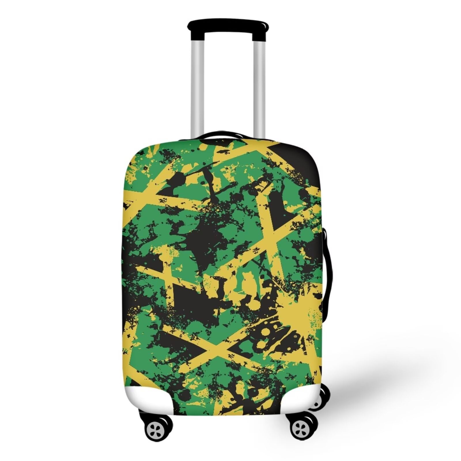 Qehuruxo Jamaican Flag Luggage Covers,Dustproof Luggage Cover Protector,Suitcase Protective Cover,Travel Luggage Cover Suitcase Protector