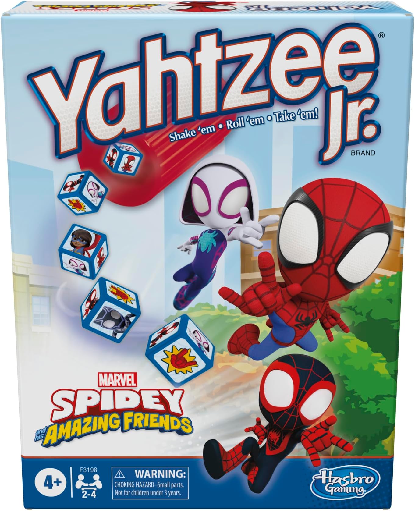 Spidey and His Amazing Friends Yahtzee Jr.Marvel Edition Board Game for Kids, Ages 4 and Up (Amazon Exclusive)