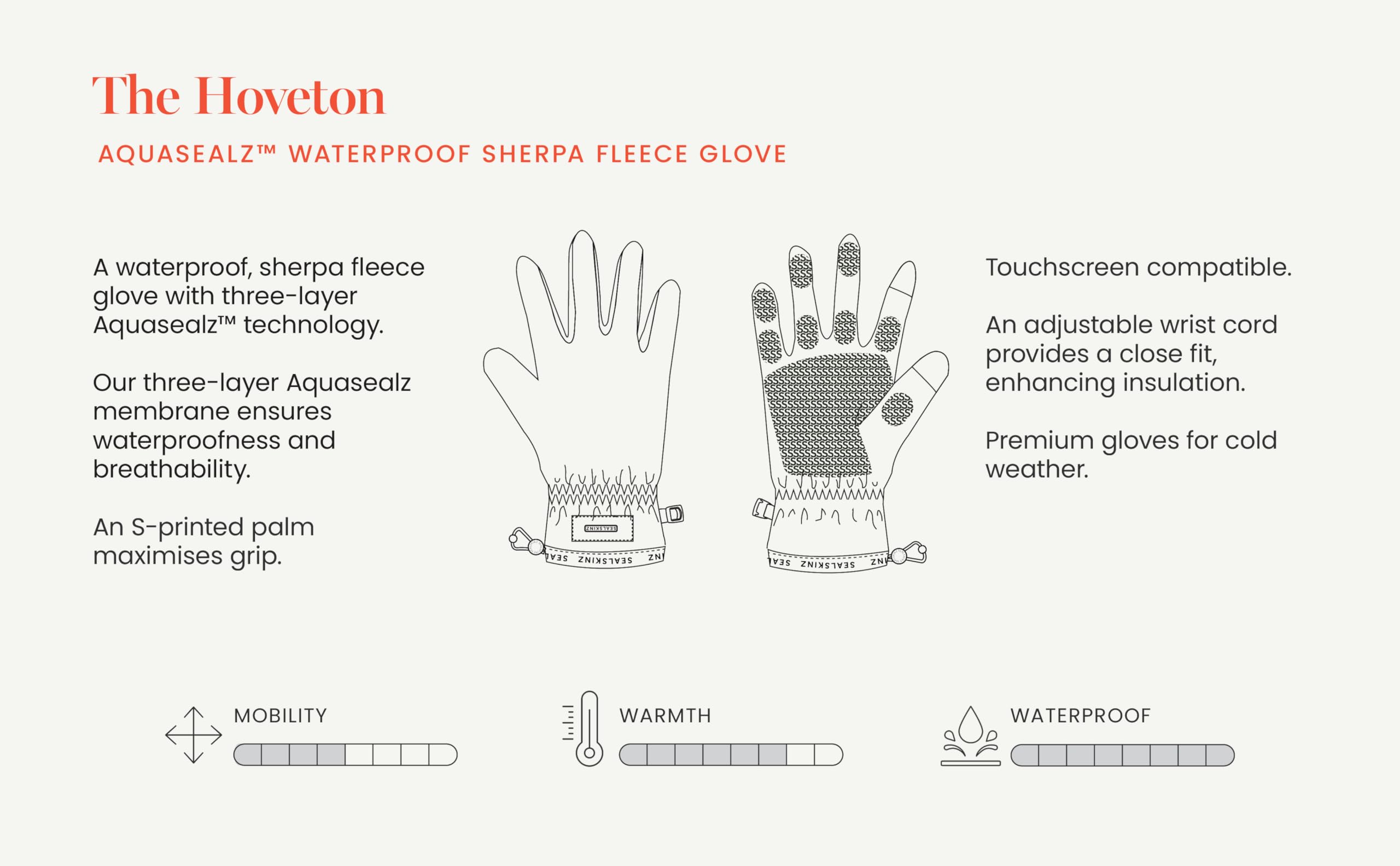 SEALSKINZ Hoveton Waterproof Sherpa Fleece Glove Cold Weather