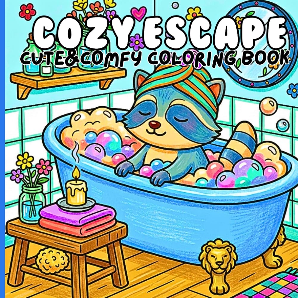 Cozy Escape: Cute & Comfy Coloring Book for Adults and Teens — 41 Unique Cozy Animal Illustrations of Peaceful Retreats, Magical Scenes & Sweet Sanctuaries