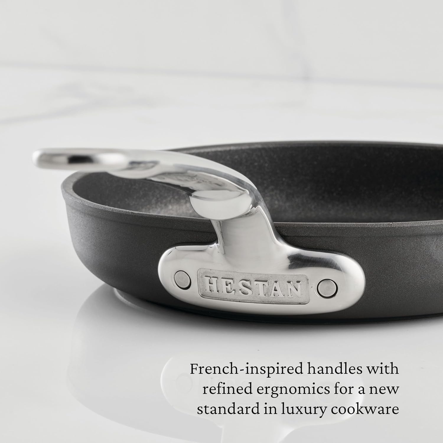 Hestan TITUM Fusion 9.5-Inch Nonstick Skillet, Double Impact Stainless Steel Base & Aluminum Body, Induction Compatible, Made without PFOAs