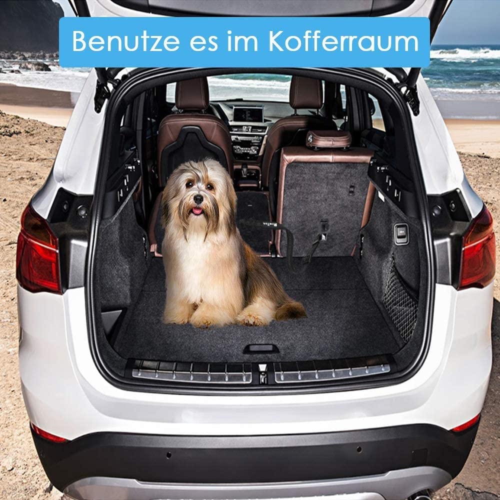 SlowTon Anschnallgurt Hund Auto, Verstellbare Sicherheitsgurt für ISOFIX und Latch, Ruckdämpfung Hundegurt mit Universellem Schäkel und 360° Swivel Karabiner für alle Hunderassen & Autotypen