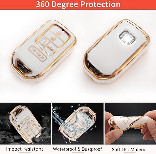 Miniatura 3 de Funda para llavero Honda con llavero, funda de TPU suave para llave de Honda Accord Civic CRV Pilot Odyssey Smart Key Holder