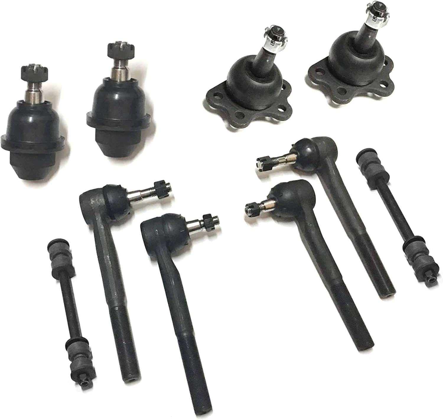 PartsW - 10 Pc Front Upper & Lower Ball Joints Outer Inner Tie Rods Sway Bar Links Complete Suspension Kit Fits Cadillac Escalade/Chevrolet K1500/Chevrolet K1500 Suburban
