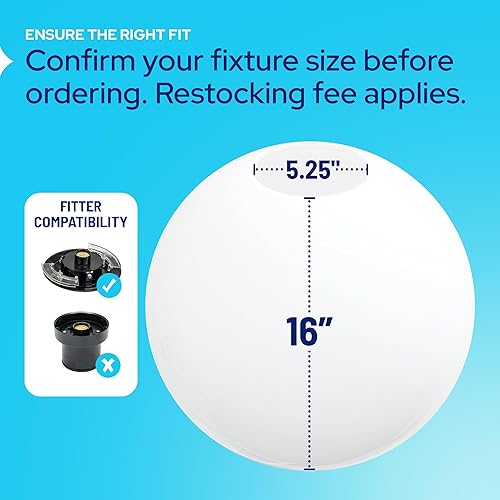 Miniatura 2 de KastLite Globo de poste de acrílico prismático transparente de 16 pulgadas  Textura prismática con apertura sin cuello de 5.25 pulgadas  Fabricado